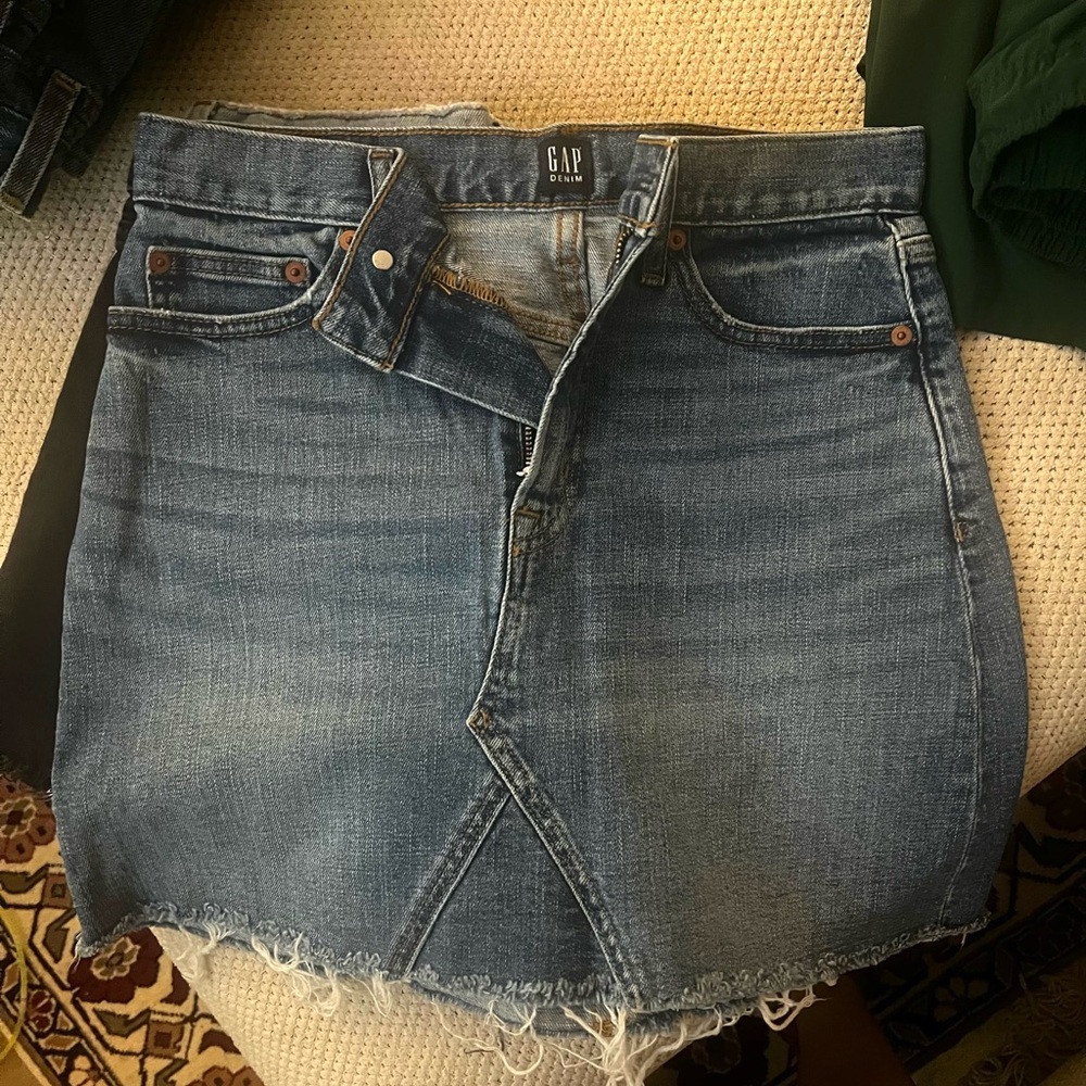 GAP Women's Asymmetrical Denim Skirt - Blue